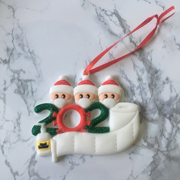 Family of 3 2020 Coronavirus Quarantine Ornament - Picture 2 of 7